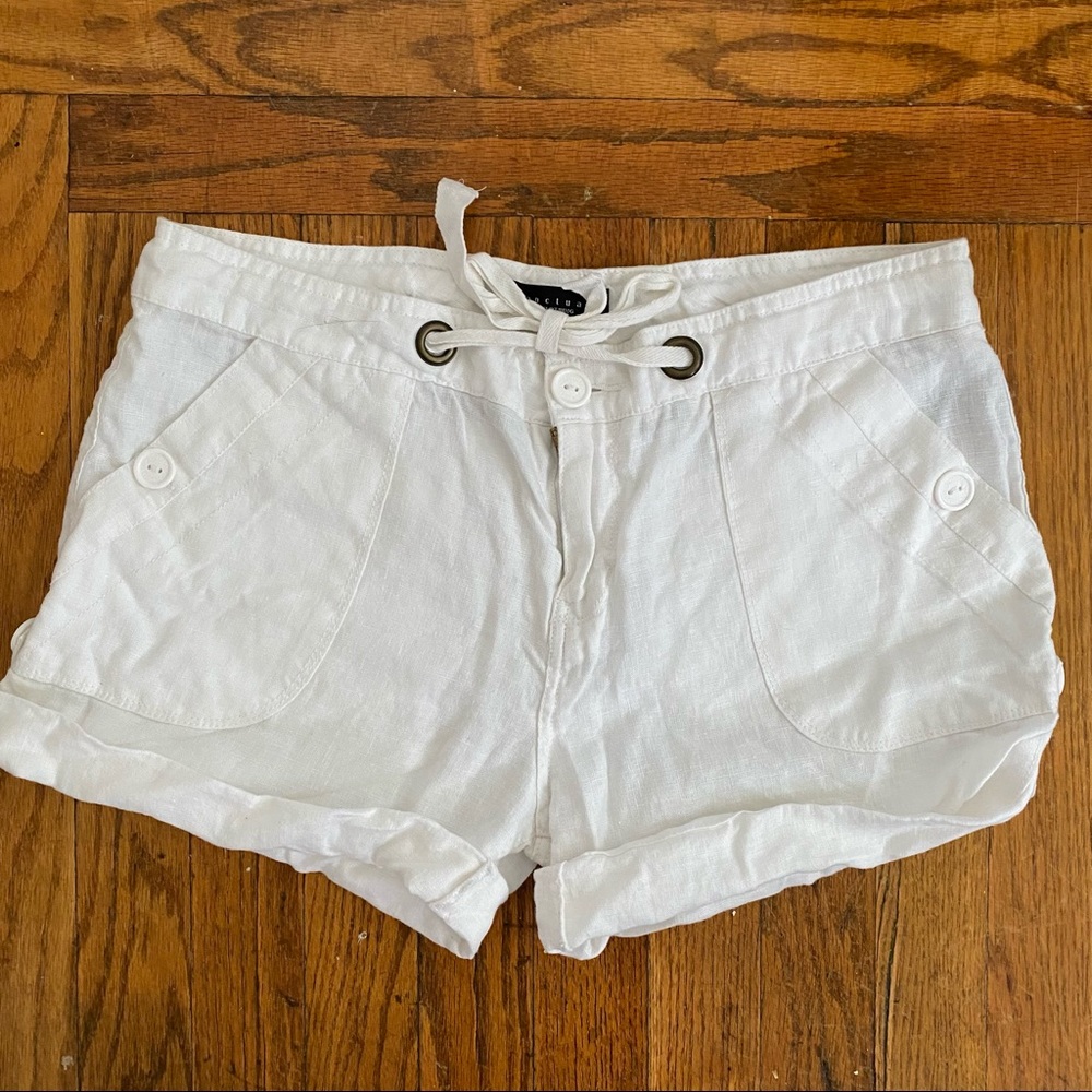 Sanctuary White Linen Shorts